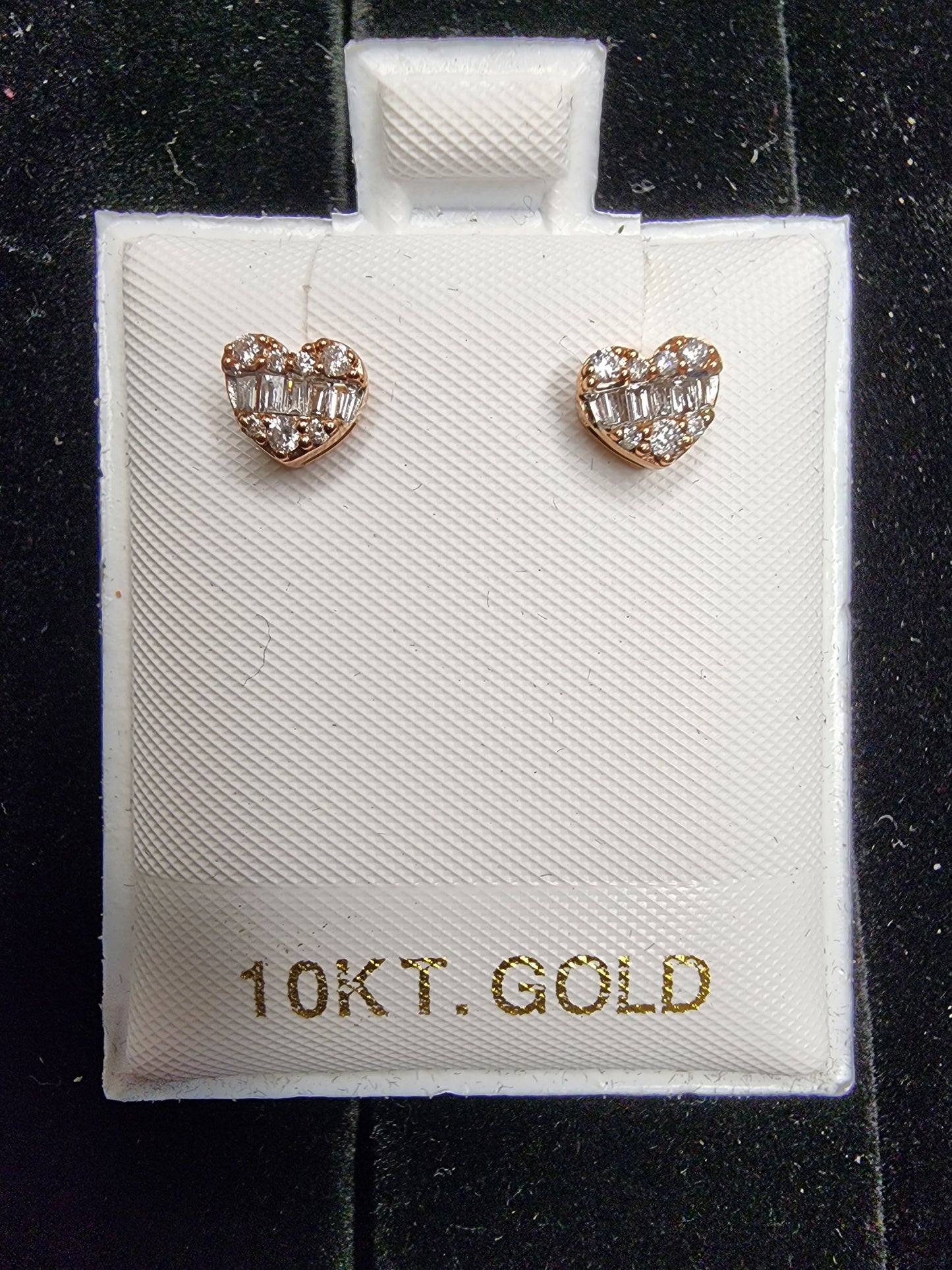10k Rose Gold Heart earrings
