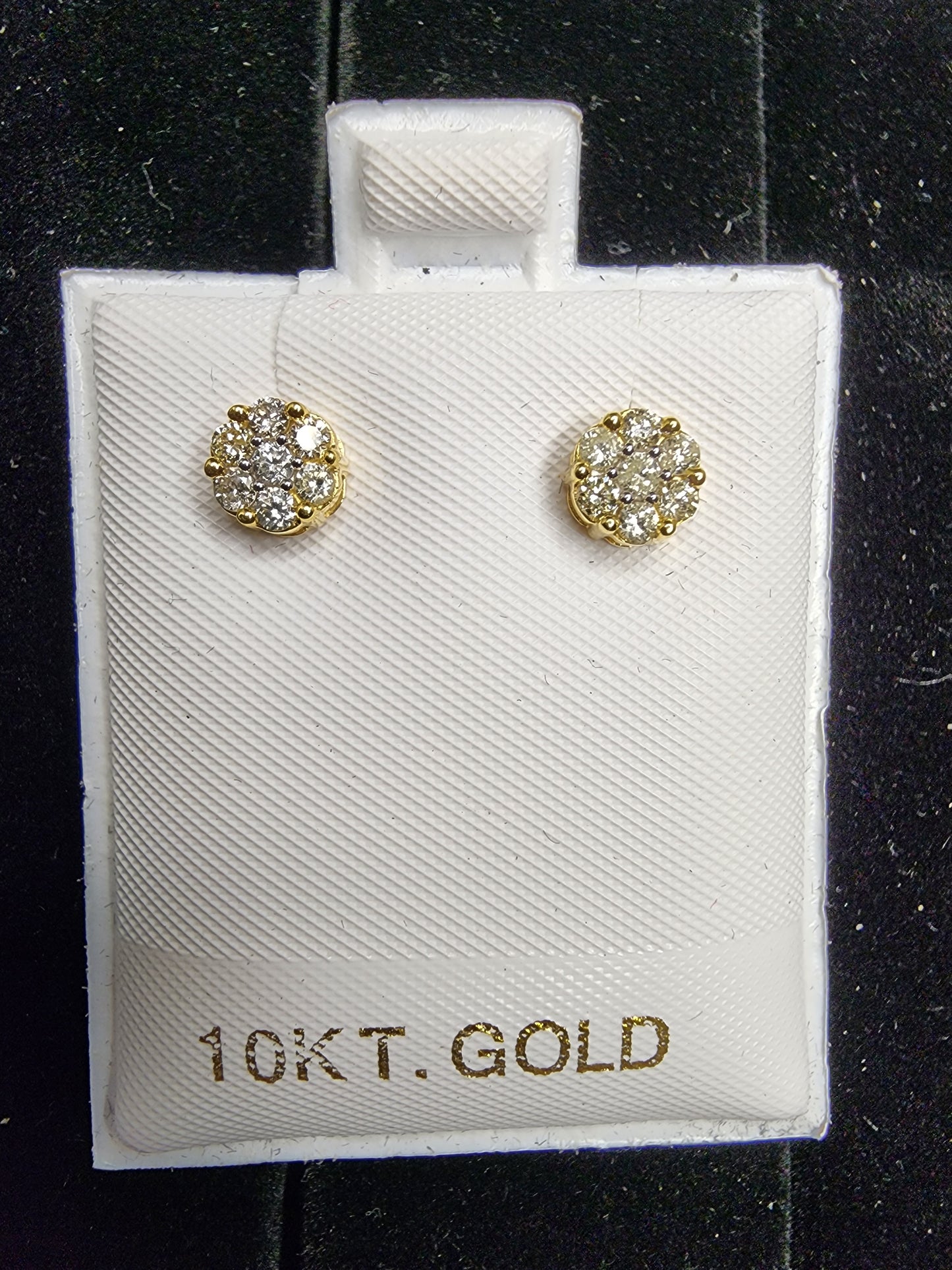 10k Yellow Gold Cluster Earrings