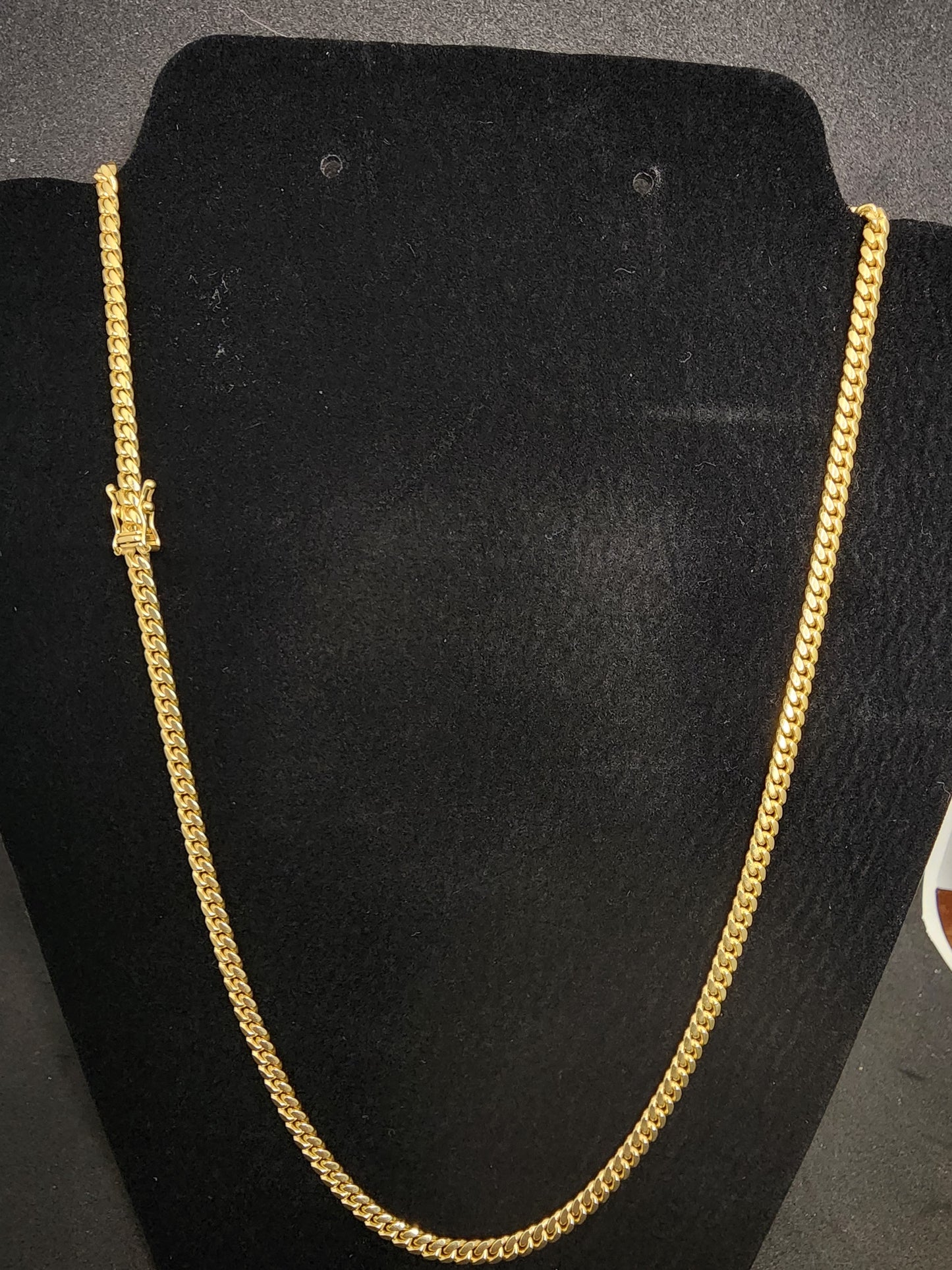Miami Cuban Necklace - 10k Solid Yellow Gold - 20in - 4mm