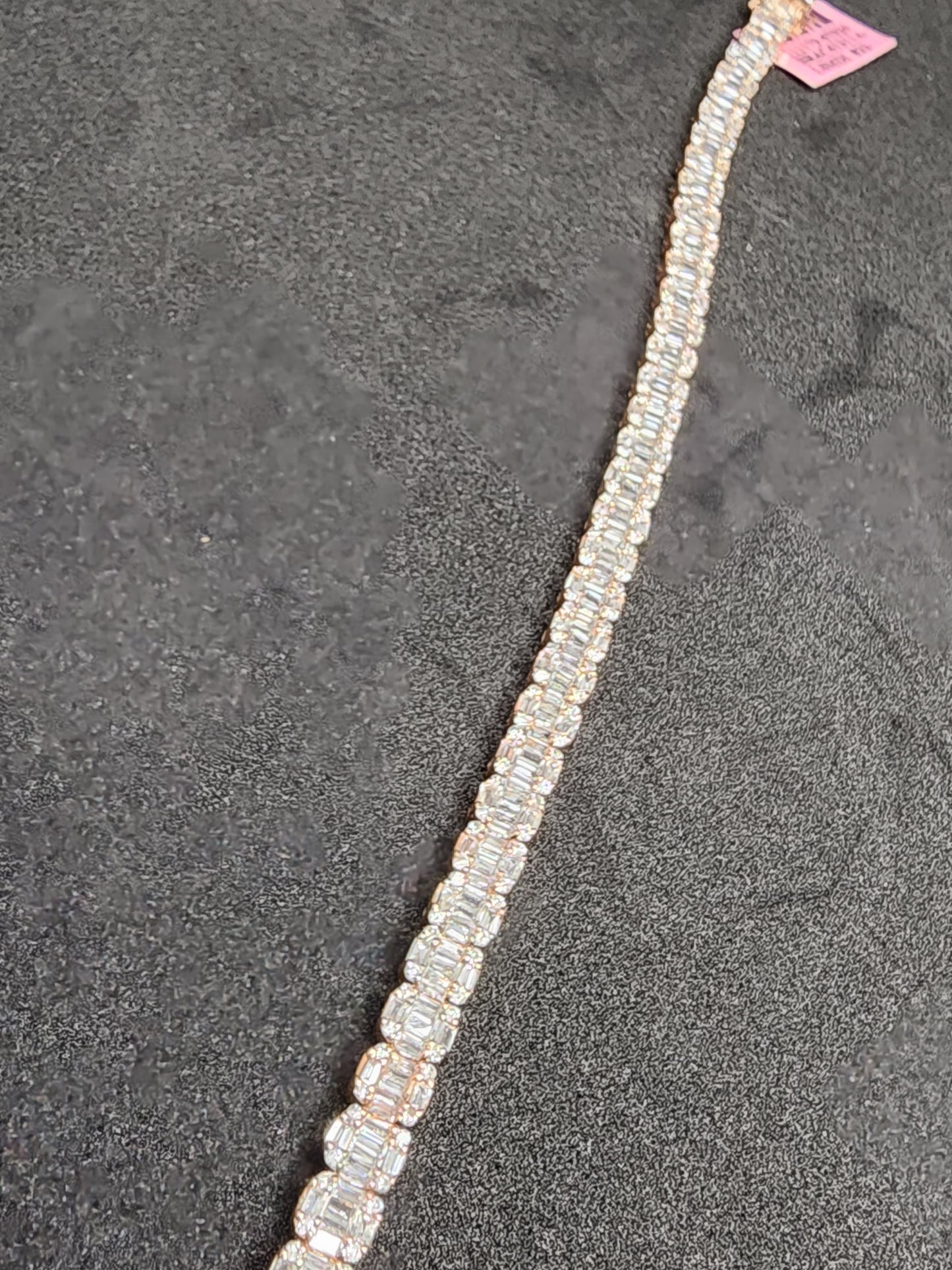Baguette Tennis Bracelet - 10k Rose Gold - 3.85CT Si Diamonds - 8.5in long - 5mm